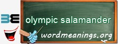 WordMeaning blackboard for olympic salamander